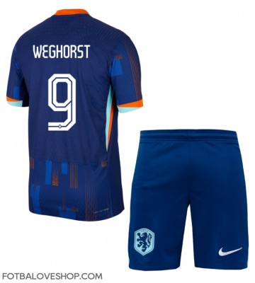 Holandsko Wout Weghorst #9 Dětské Venkovní Dres ME 2024 Krátký Rukáv (+ trenýrky)